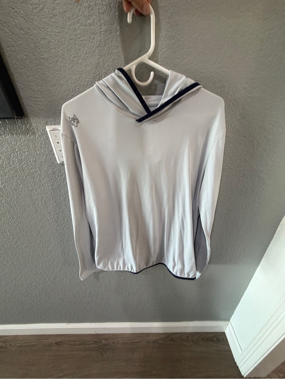 Greyson white Hooded Windbreaker with Black Trim